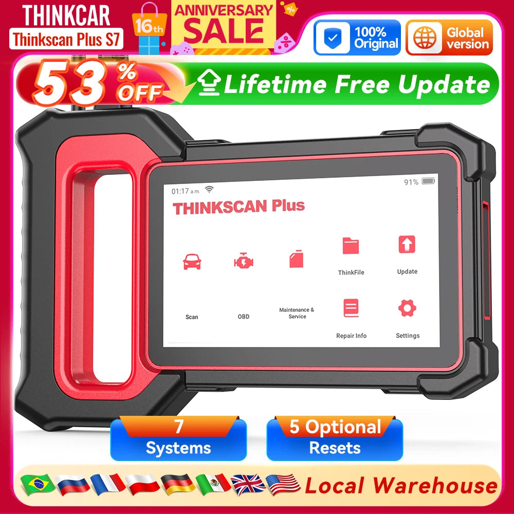 THINKCAR Thinkscan Plus S7 S6 S4 Obd2 Scanner Car Diagnostic Tools Automotivo OBD Scanner DIY Auto Diagnosis Tool Code Reader CM World