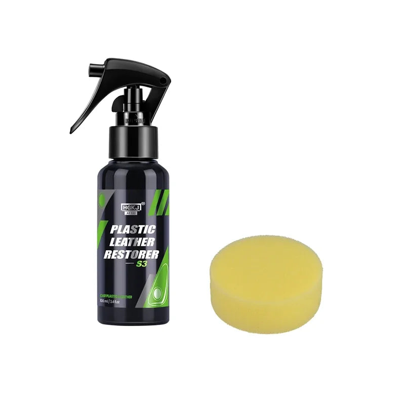 Car Plastic Leather Restorer Spray Polish Cleaner Coating Agent Back To Black More Gloss Car Cleaning Products S3