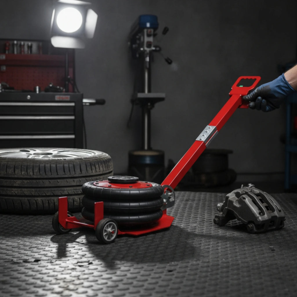 Pneumatic Hydraulic Jack Ergonomic Car Jack with Wheeled Base Stable Long-Lasting for Mechanics, Garages, Repair Shops