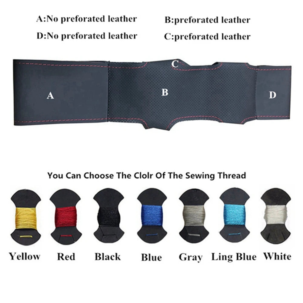 Hand Stitch Suede Car Steering Wheel Braid Cover For Volkswagen Golf 8 MK8 GTI Golf GTE 2020 2021 Auto Interior Accessories CM World