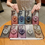 Glitter Butterfly Rotating Bracket Case for Samsung Galaxy S25 S26 Ultra S24 S23 Plus S22 FE A56 A55 A16 A54 Bling Diamond Cover