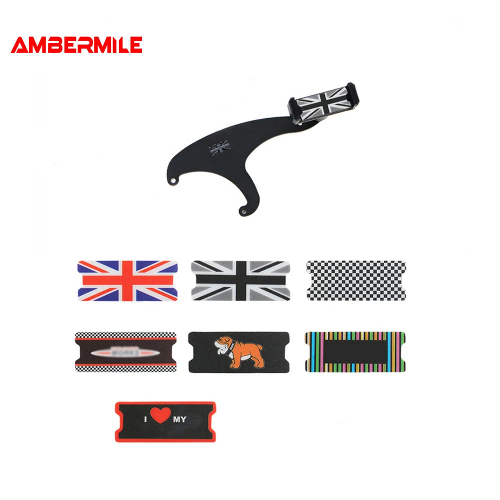 Gray Union Jack Bracket for Mini Cooper Clubman F55 F56 F54 F60 Accessories Auto Phone Holder Car Mobile Phone Mount Click CM World