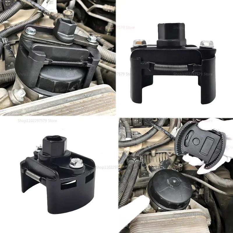 Universal Adjustable Two-Jaws Oil Filter Wrench Fits 60-80mm Heavy Duty Steel Fuel Cast Filter Remover for Cars and Trucks Car Mobile World