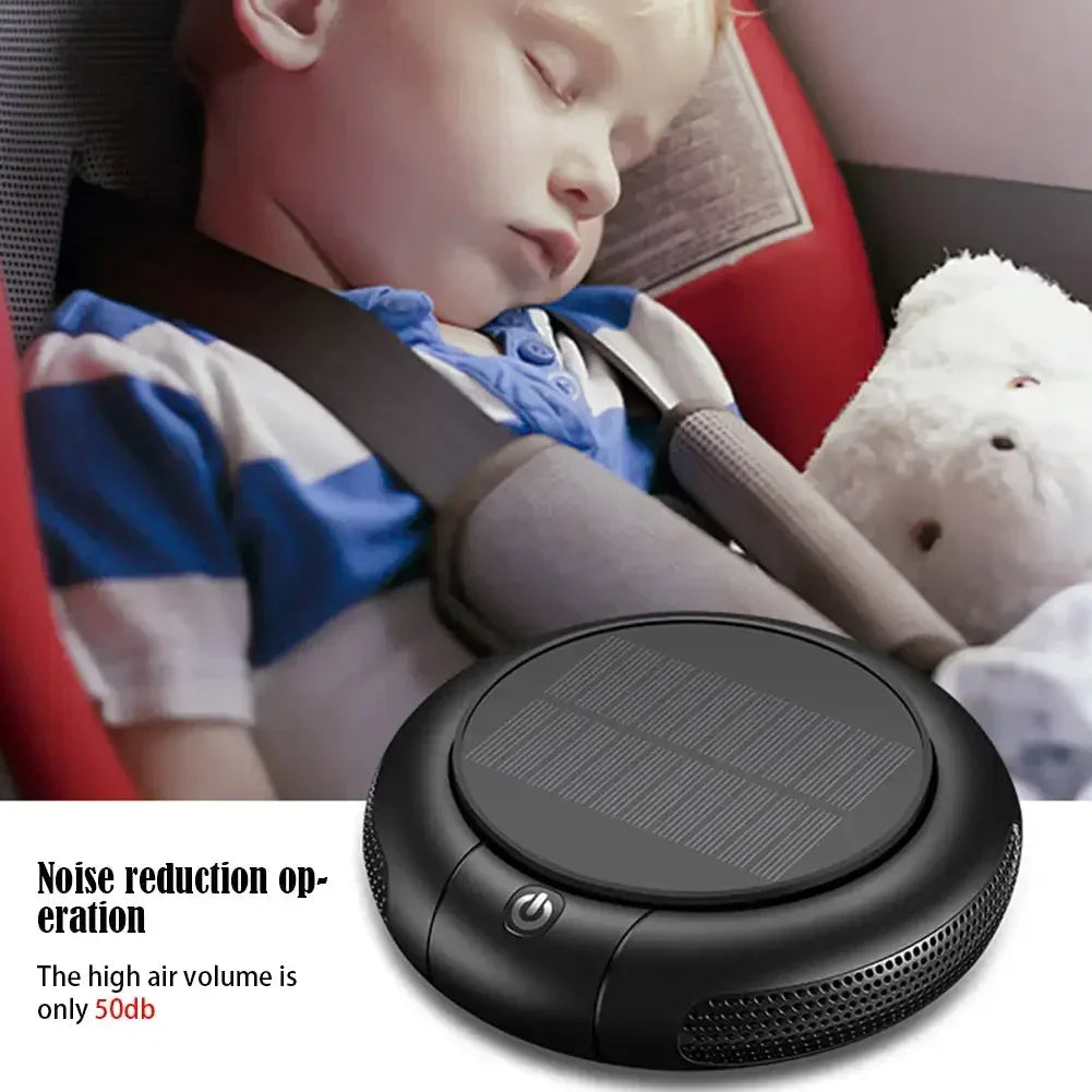 Solar Car Air Purifier Usb Oxygen Cleaner Negative Ion 1200Mah HEPA Filter PM2.5 Smoke Remover Interior Air Fresh Car Supplies CM World