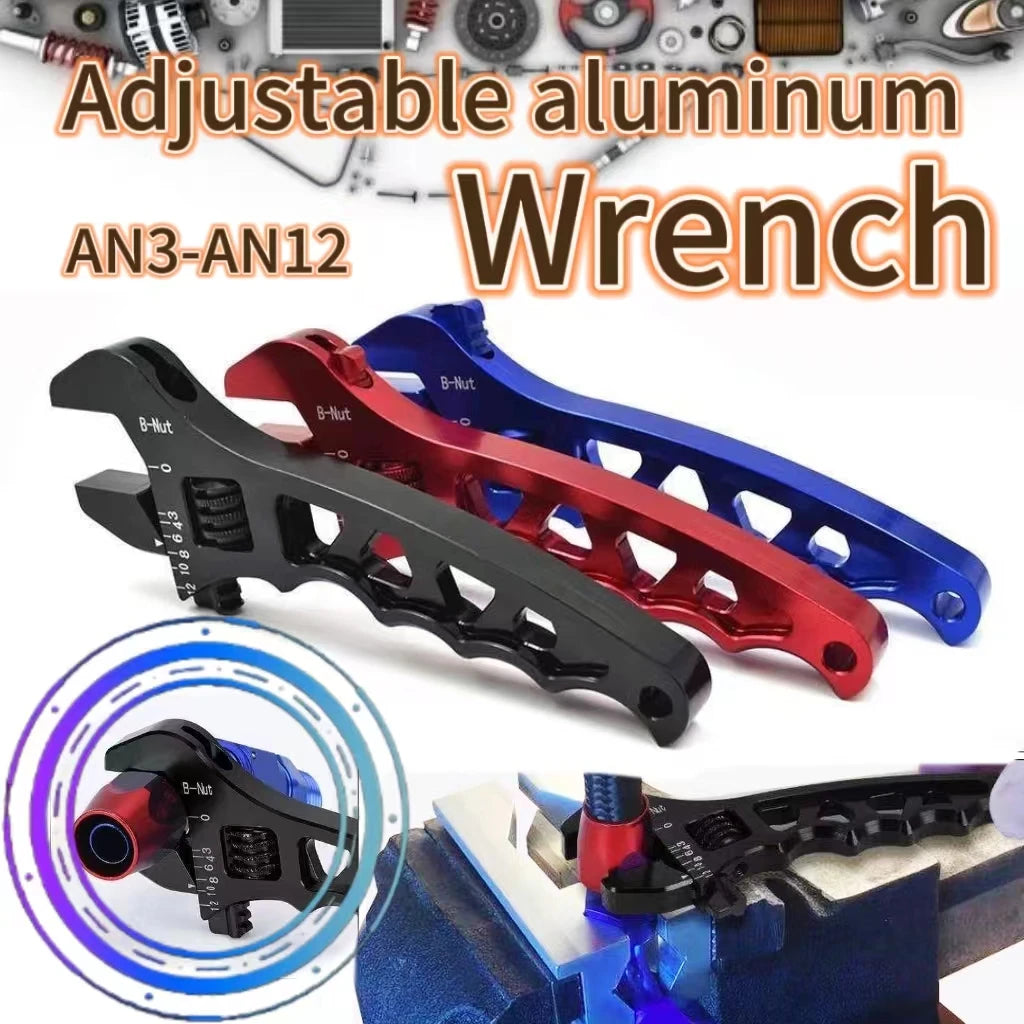 Adjustable AN Aluminum Wrench Hose Fitting Tool Aluminum Spanner AN3-AN12 Wrench Spanner Fitting Tools
