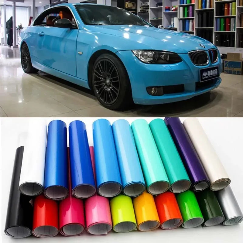 152cm Vinyl Wrap Stickers Covering Film Car Glossy Body Foil Decal Motorcycle for BMW E46 Tesla Model Y Toyota Auto Accessories