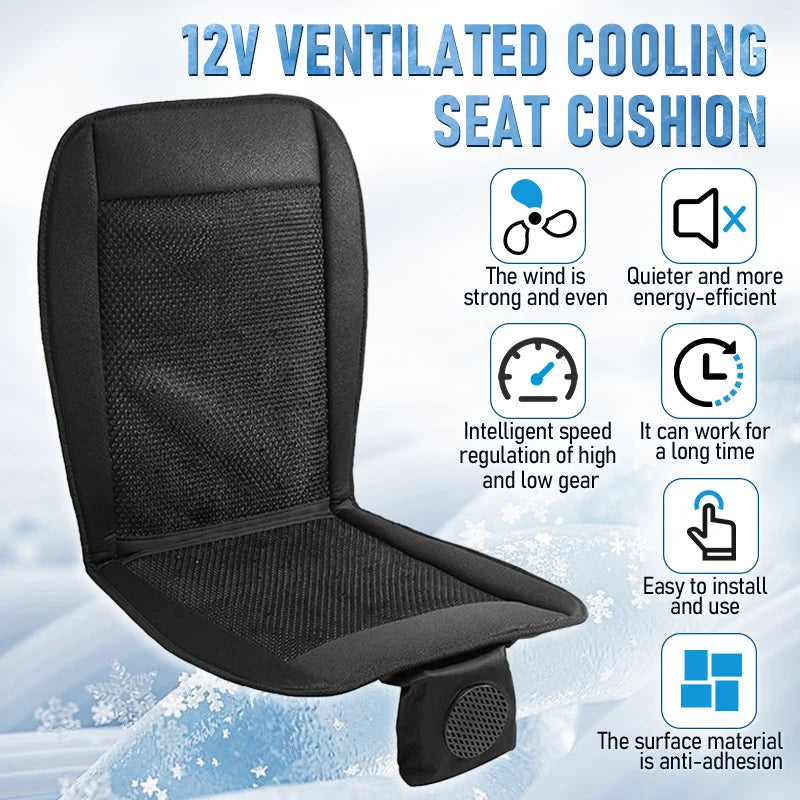 DC 12V 3D Spacer Car Summer Cool Air Seat Cushion With 8Fan Fast Blowing Ventilation Seat Cooling Pat Refrigerated Seat CM World