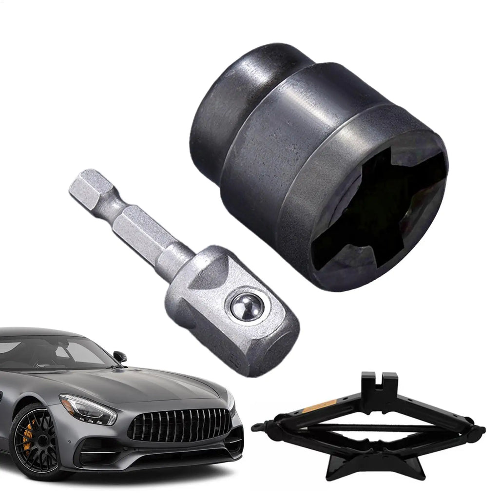Universal Scissor Car Jack Adapter Rv Stabilizer Jack Drill Adapter Car Disassemble Tool Steel Ball Joint Rod Impact Wrench Tool CM World