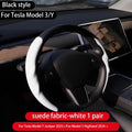 For Tesla Model 3/Y Highland Juniper2025 Steering Wheel Cover Carbon Fiber Leather Anti-Fur Sport Steering Wheel Car Accessories CM World