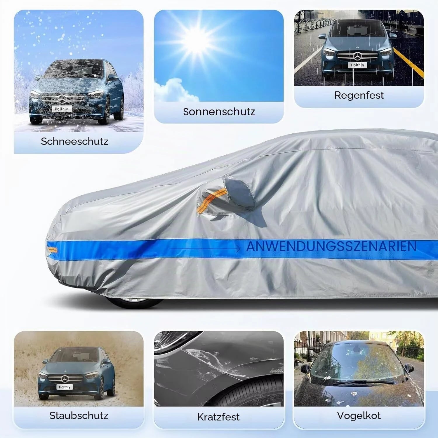 Universal Thickened Waterproof Car Cover Outdoor All Weather Rain Snow UV Dust Protection Covers Fit For Hatchback Sedan SUV Car Mobile World