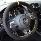 Customized Car Steering Wheel Cover Braid For Volkswagen VW Golf 6 GTI MK6 VW Jetta GLI Golf R20 Tiguan R-Line CM World