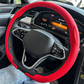 Steering Size 36-38cm Universal Non-slip Round Breathable leather Car Steering Wheel Cover Protector Suitable Auto Accessories CM World