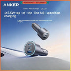 Anker 167.5W Car Charger 3-Port 2C1A Fast Charging Cigarette Lighter Adapter Car charger for iPhone/Huawei/Xiaomi Gifts
