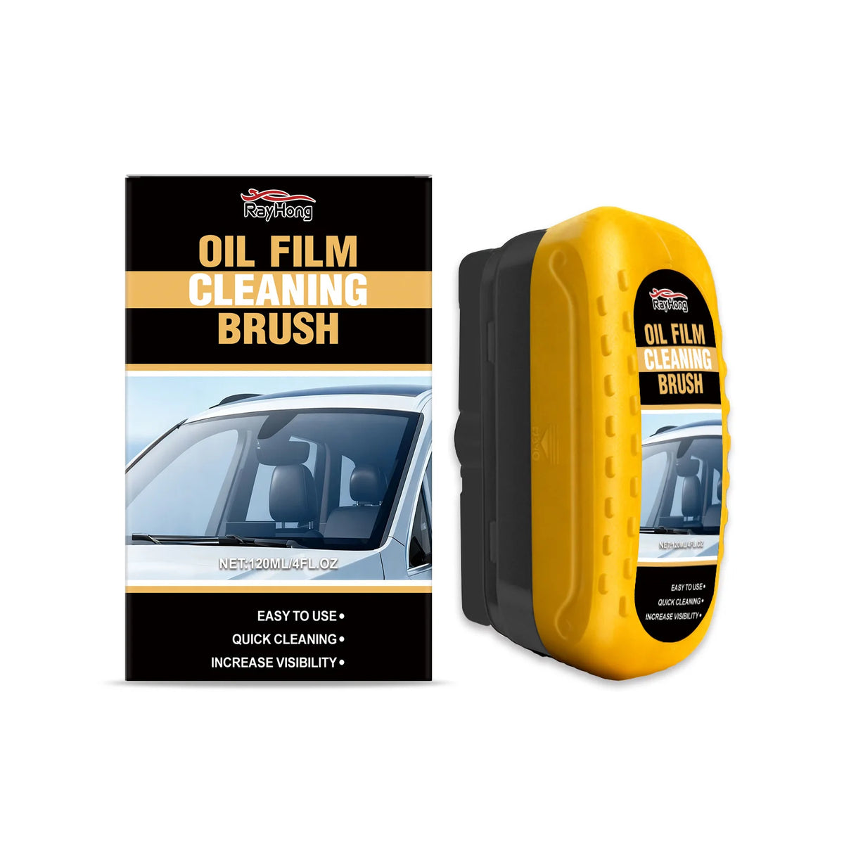 Portable Car Glass Cleaner Brush Effortlessly Remove Oil Film Water Marks and Dirt Keep Windshield Transparent for Safe Driving