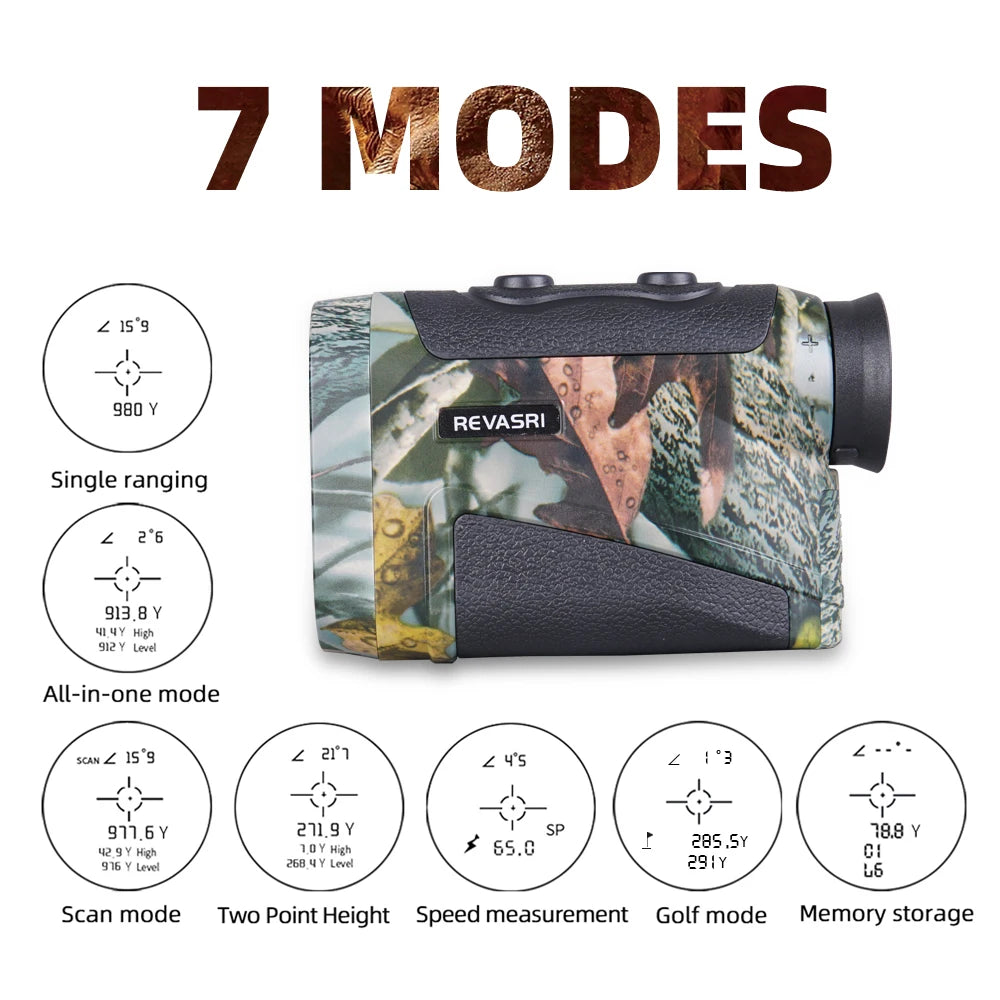 REVASRI Golf Rangefinder Rechargeable Distance Meter with Slope Switch and Flag Lock Vibration for Golfing Promotion and Hunting CM World