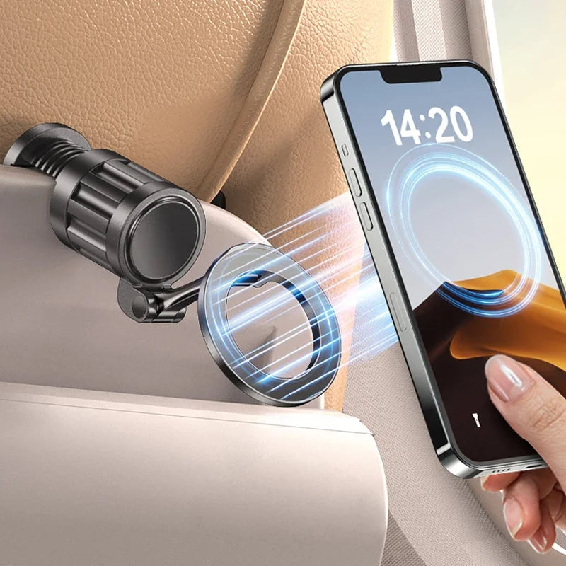Adjustable Multi-function Magnetic Phone Clip Holder 360° Rotating Car Headrest Mount for Magsafe iPhone  Universal Car Bracket CM World