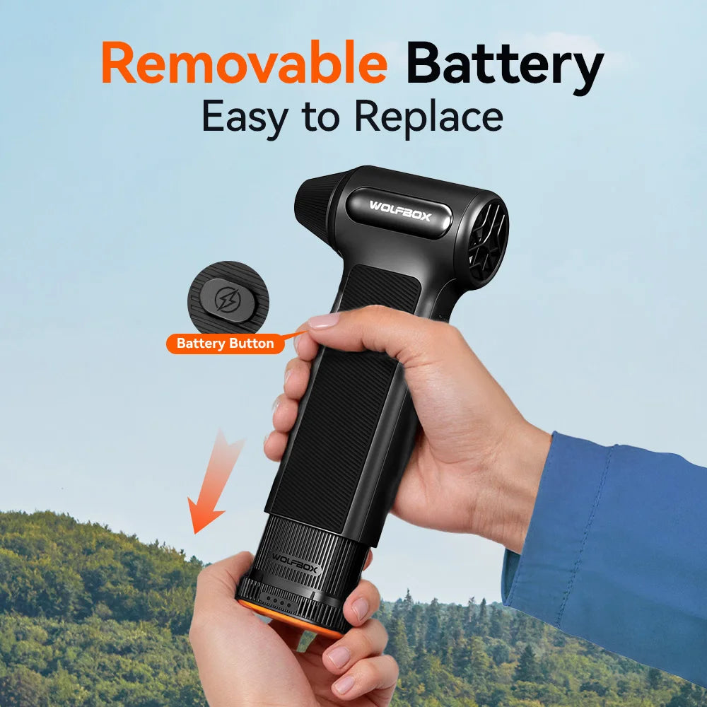 WOLFBOX DF200 Electric Powerful Fan Duster Wireless Air Blower Air Duster 3-Speed Adjustable Portable Fan for Car/Home/Outdoor CM World
