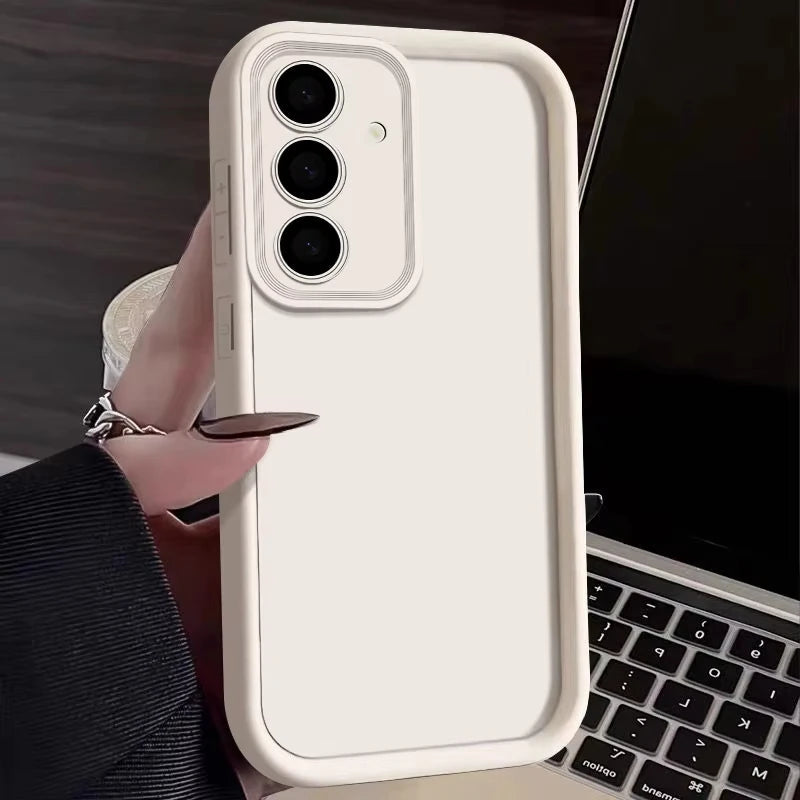 Soft TPU Case For Samsung S26 S25 S24 S23 S22 S21 Ultra Plus FE S25 edge A54 note 20 Shockproof Solid Color Silicone Phone Cover Car Mobile World