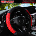 PU soft leather diamond-shaped pattern embroidered with diamonds and glittering car without inner ring steering wheel cover CM World