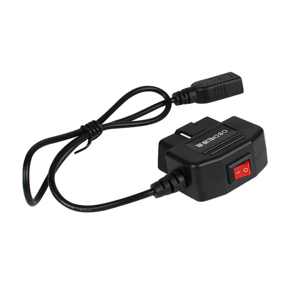 24 Hours Parking Monitoring 5V 3A USB Car Charge Cable OBD Hardwire Kit with Switch Wire For Dash Cam Camcorder Vehicle DVR