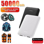 50000mAh Mini Fast Charging Power Bank Ultra Thin External Battery Pack for Heating Suit Coat Vest Jacket Scarf Glove 2026 NEW