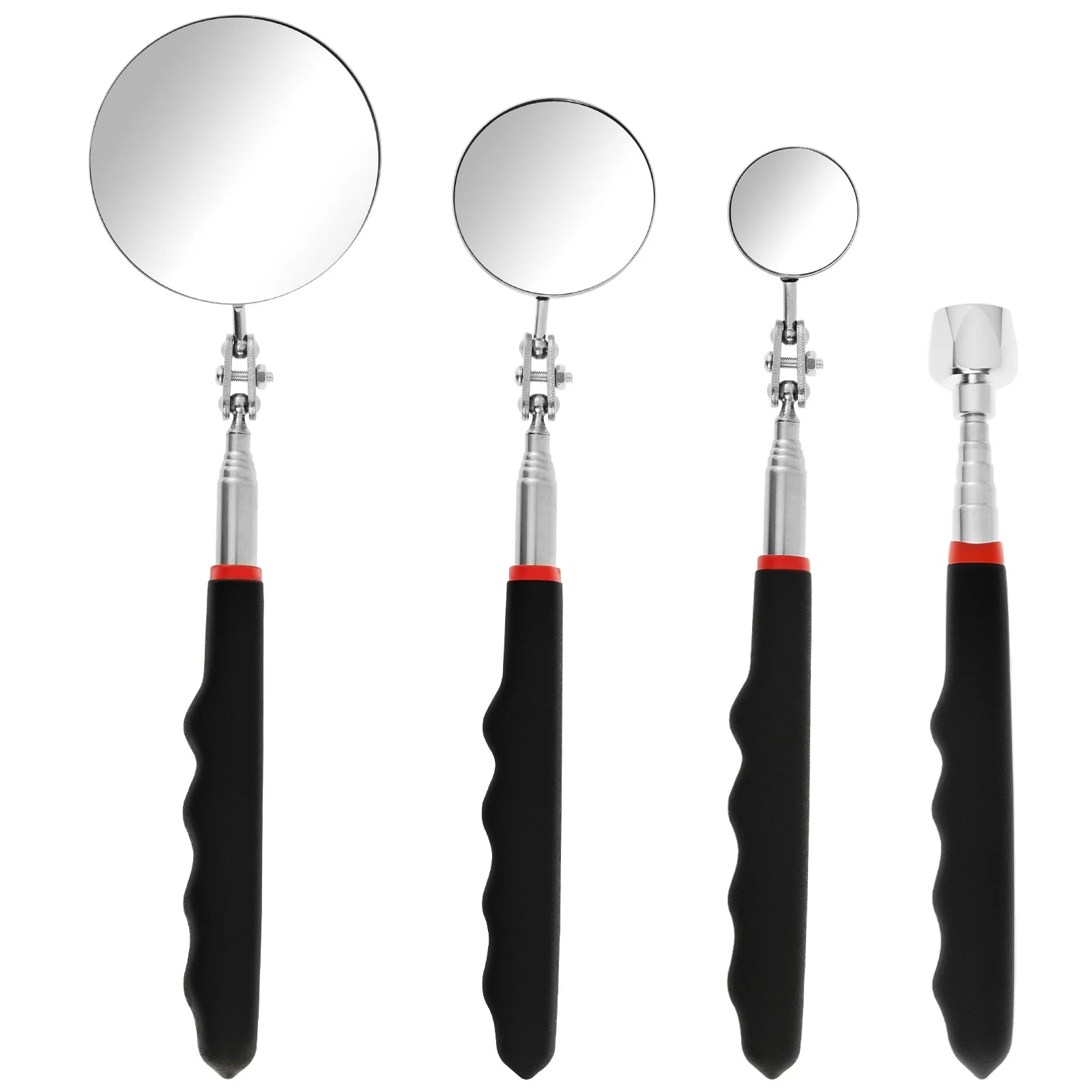 5/4Pcs Telescoping Inspection Mirrors Set Stainless Steel Retractable Mechanical Mirror 360° Rotation Mirror Inspection Tools CM World