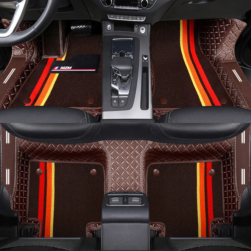 Custom Fit Car Floor Mats Waterproof Luxury Leather Full Carpet Set Interior Accessories For Honda Toyota Mercedes Benz Audi BMW
