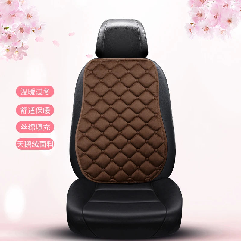 Thickened car seat cushion plush short plush anti slip warm seat cushion seat three piece set winter universal plush winter CM World