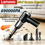 Lenovo 690000Pa Wireless Car Vacuum 2 Hours Quick Charge Wet Dry Dual-use Cleaner Portable Handheld High-power Vacuum Cleaner