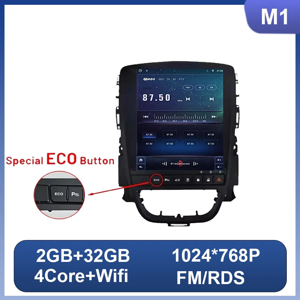 Car Radio Android 16 for Opel Astra J Vauxhall Holden Cascada 2009-2018 Multimedia Screen GPS Navigation Auto Carplay ECO