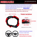 Carbon fiber leather SPORT car rimless steering wheel cover is suitable for 14.5 - 15-inch steering wheels as decoration items. CM World