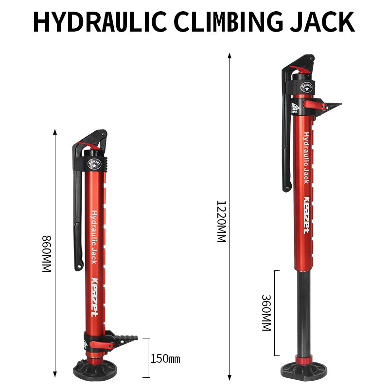 Multi Purpose Use 4429LBS Round Base Hydraulic Monkey Climbing Rod Manual Jack Trailer Hitch Car Accessories Tow Hook 2T Jack