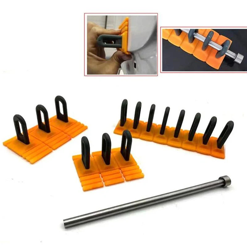 New Paintless Glue Puller Tabs Dent Car Repair Tool Vehicle Dent Removal Repairing Tool Set Orange Dent Puller Kit CM World