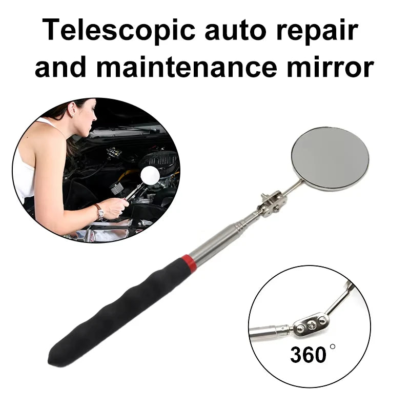 Universal Auto Repair Telescopic Bottom Inspection Mirror 360° Rotating Reflector 52mm Folding Detection Mirror Tool Accessory CM World