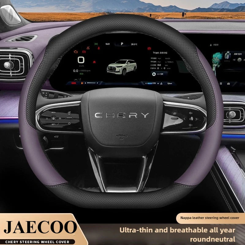 Leather Car Steering Wheel Cover for Jaecoo J7 7 J8 5 J5 8 2025 2026 Accessories
