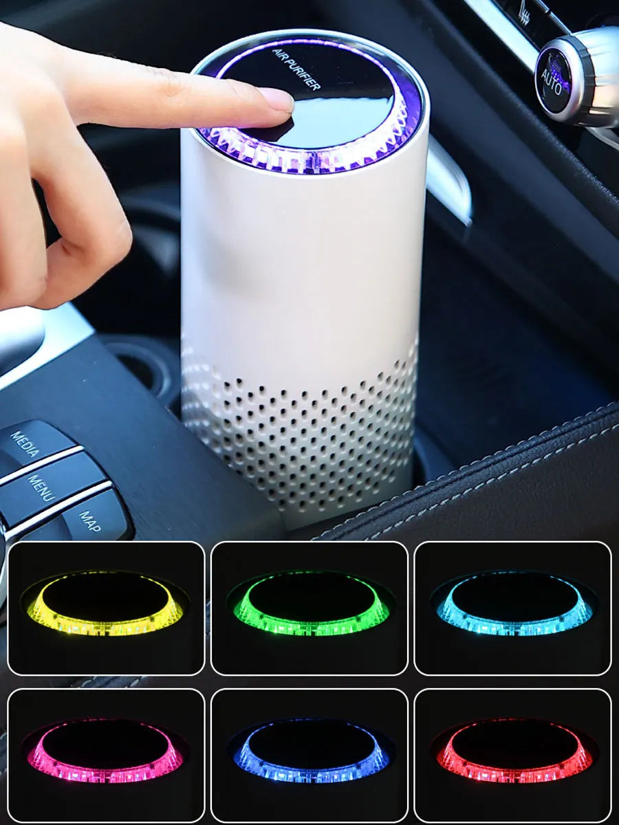 Small Portable Air Purifier with HEPA Filter USB Negative Ion Generator for Car Home Formaldehyde Removal Electric Devices CM World