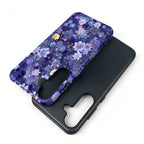 Magnetic Case For Samsung S26 S25 S24 S23 S22 S21 Plus Ultra 20 FE A15 A16 A26 A36 56 17 Purple Flower 2 in 1 Phone Holder Cover
