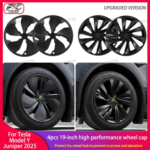 4PCS Hub Cap For Tesla Model Y Juniper 2025+ Car Replacement Wheel Cap 19 Inch Performance Automobile Hubcap Cover Accessories CM World