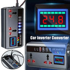 Portable Car Inverter Converter Fast Charging Ports Automotive Charger 12V/24V To 220V Inverter 3 USB Ports Vehicle Accessories CM World