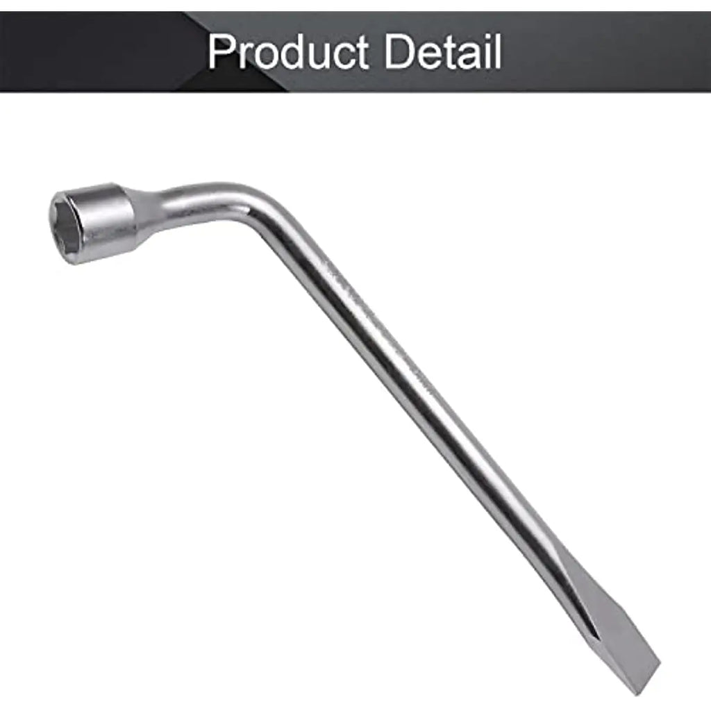 Car Spare Tire Lug Wrench - L type Hexagonal Head 17/19/21mm Slotted End Socket Repair Tool, Standard Tire Wrench CM World