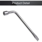 Car Spare Tire Lug Wrench - L type Hexagonal Head 17/19/21mm Slotted End Socket Repair Tool, Standard Tire Wrench CM World