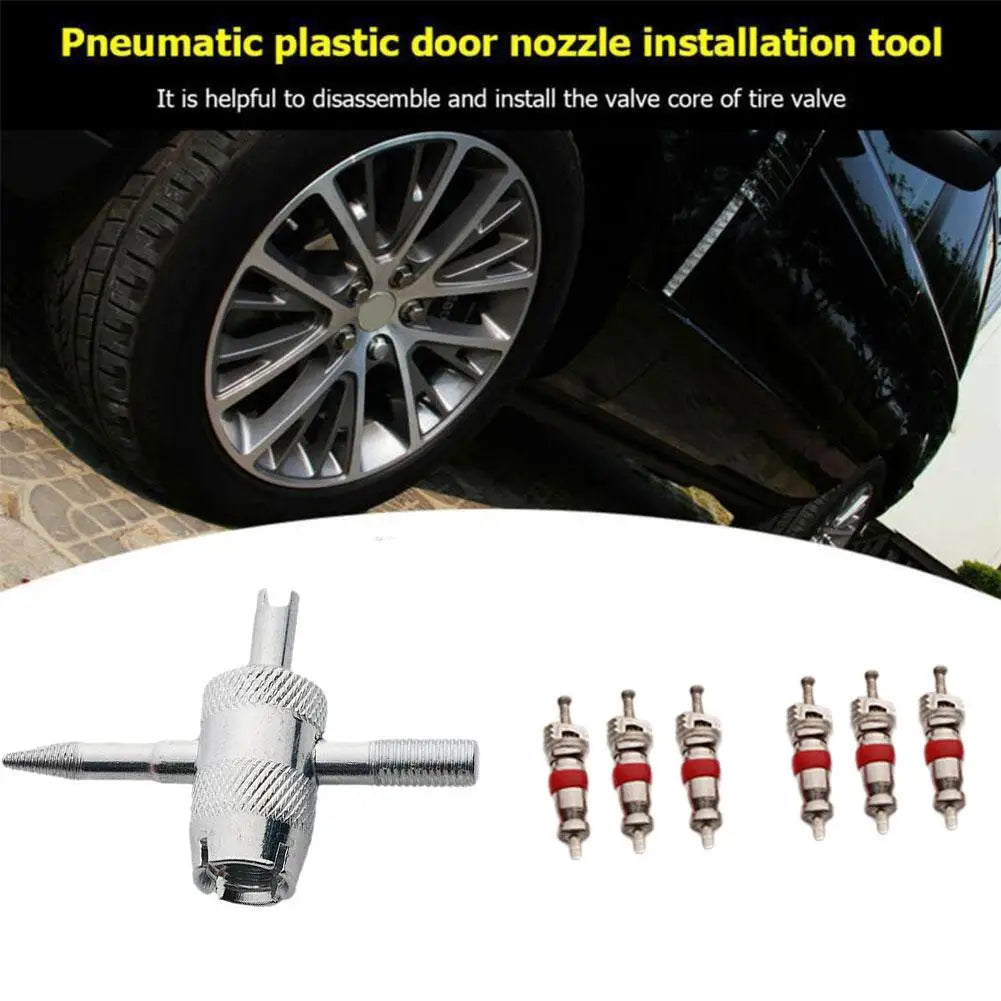 Tire Valve Core And Remover Set Car Puller Wheel Bike Bicycle Motorcycl Car Repair Accessories Hand Tire Cleaning Tool