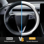 Steering Wheel Cover for Tesla Model 3 2026 Model Y 2026 Steering Wheel Protector Leather Non-Slip Breathable 3mm Utra-thin CM World