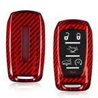 for Ram 1500 Limited Key Fob Cover With Keychain Carbon Fiber Key Case for Ram 2500 Power Wagon 3500 Smart Key Accessories 2023 CM World