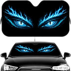 Cool Neon Light eyes Sun Visor Foldable Universal Car Windshield Sun Shade UV Protection Heat Insulation Foldable Cover