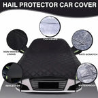 Thickened Auto Half Car Cover Hail Proof Sunshade Anti‑Snow Frost Dust Car Hood Protector for Sedan SUV Vehicles