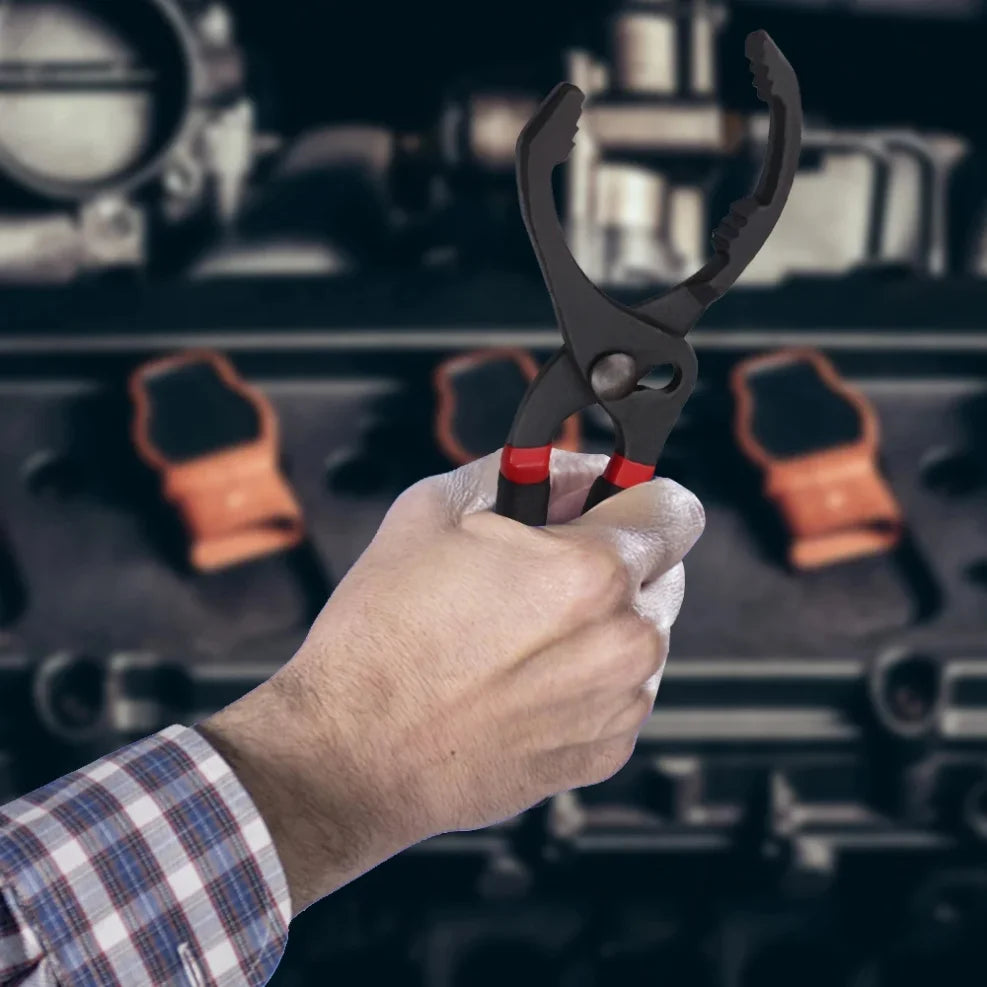 10/12 Inch Car Oil Filter Pliers Clamp Type Wrench Oil Filter Remove Disassembly Tool Filter Element Wrench for Truck Repair Car Mobile World