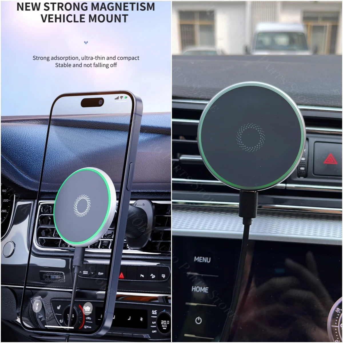 Magnetic Car Phone Holder For Mercedes Benz A Class W177 2019-2024 Wireless Charging Special Fixed Bracket Base MagSafe Mount CM World