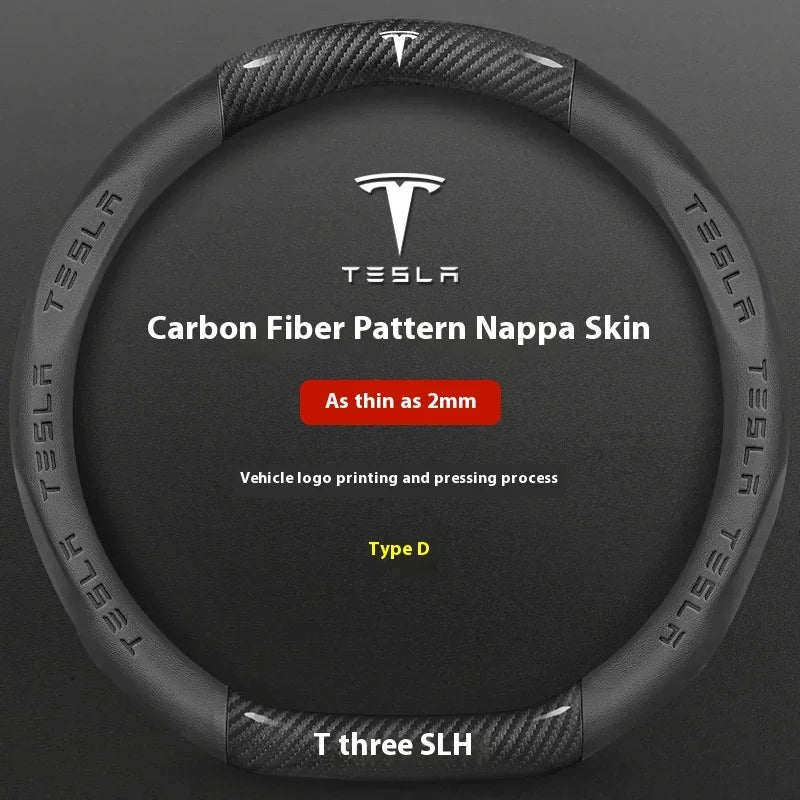 Car Steering Wheel Cover for Tesla Model 3 Model S Y X Roadster 2019-2025 Auto Interior Steering Wheel Accessories Anti-Slip