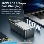 PISEN 130W Tablets Super Fast Charging Power Bank 20000mAh With Type C Cable External Battery for Laptop Notebook IPhone Macbook Car Mobile World